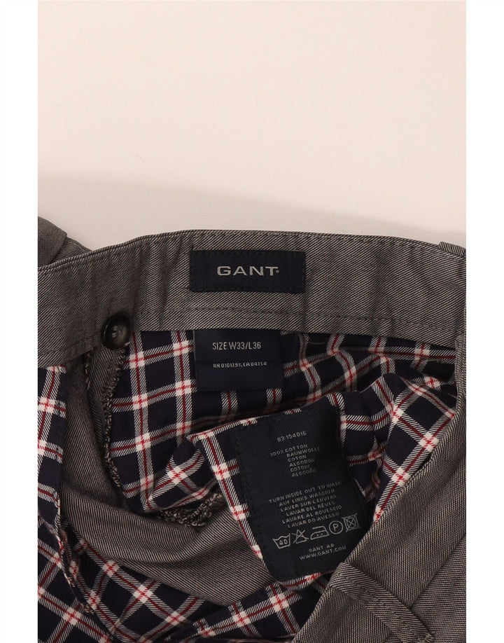 Gant Pantalon Chino Droit Homme W33 L31 Gris Coton