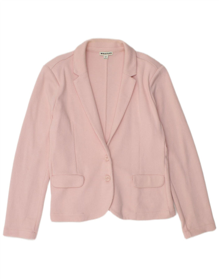 Whistles Veste Blazer 2 Boutons Femme UK 16 Grand Coton Rose