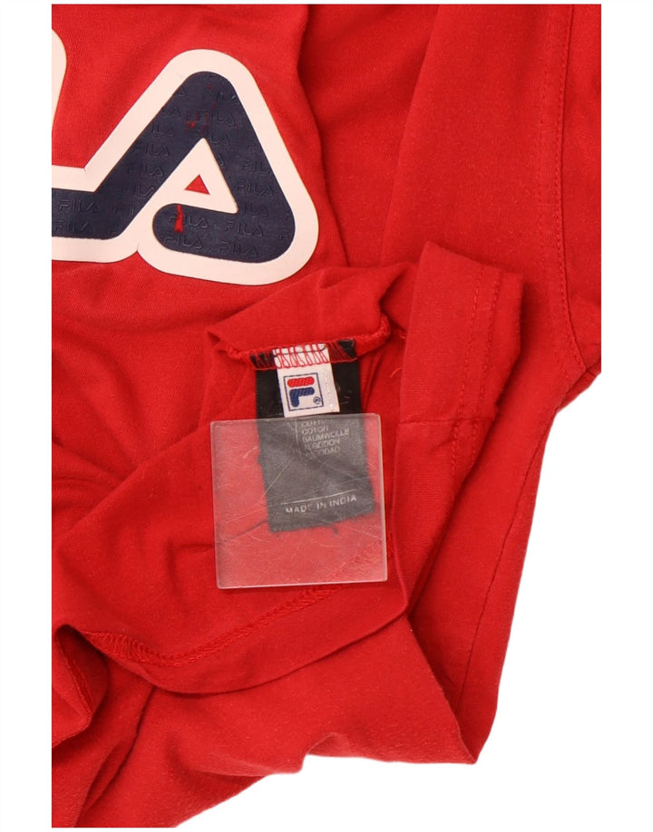 FILA T-Shirt Graphique Homme Rouge Moyen Coton