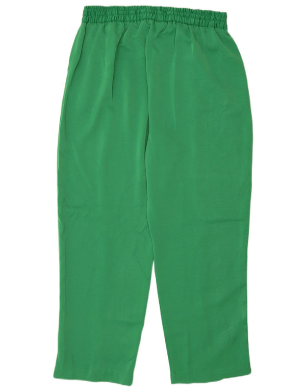 Zara Pantalon court droit pour femme XL W32 L27 Vert Polyester