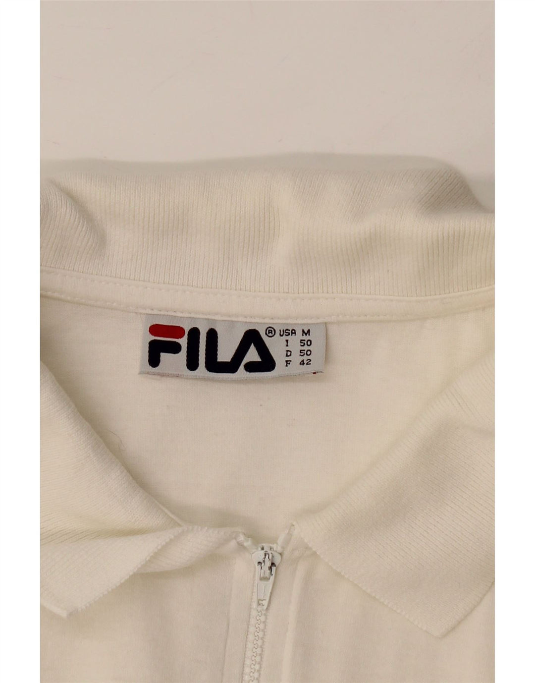 FILA Mens Polo Shirt IT 50 Medium White Cotton Vintage Fila and Second-Hand Fila from Messina Hembry 
