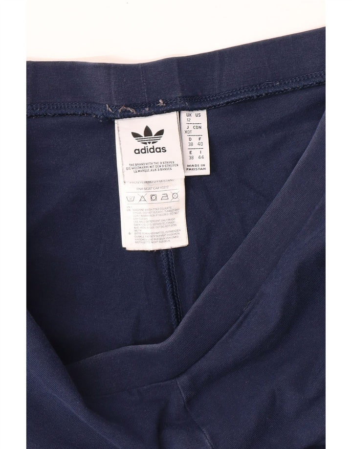 Adidas Leggings Femme UK 12 Coton Bleu Marine Moyen