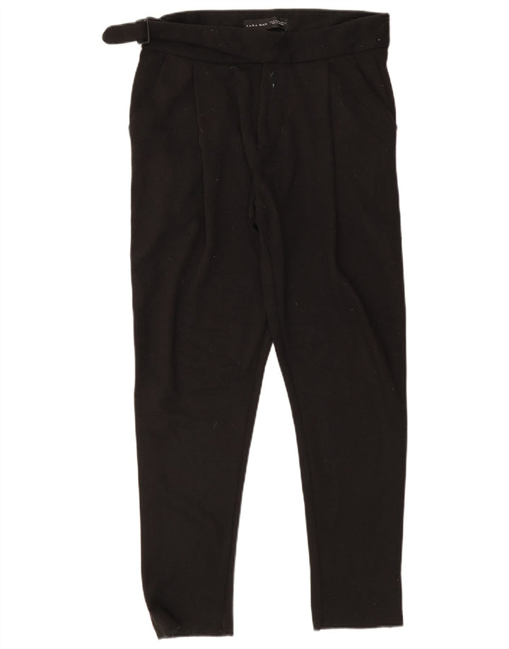Zara Pantalon de costume fuselé pour homme Medium W31 L27 Noir Polyester