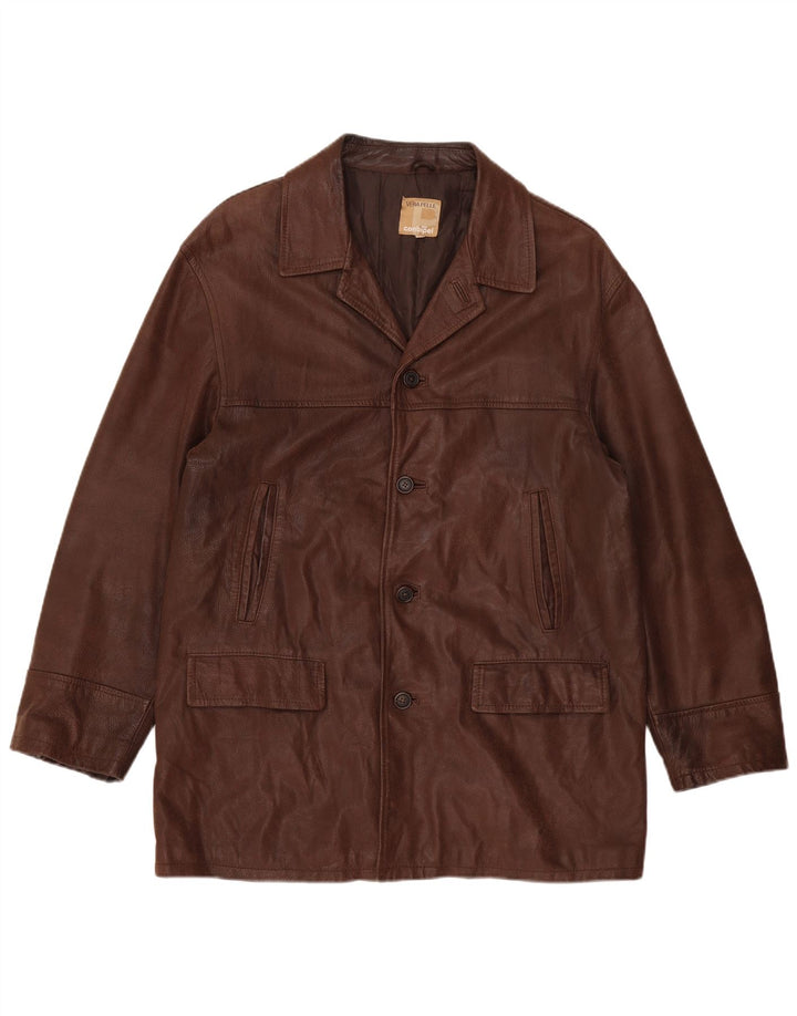 Conbipel Veste en Cuir Homme IT 52 Grand Cuir Marron