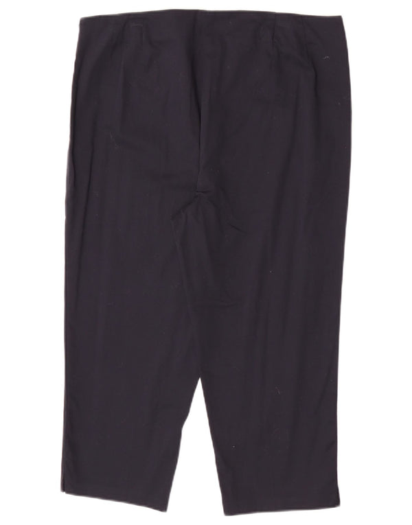 Marks & Spencer Pantalon Capri Femme UK 14 Large W32 L20 Bleu Marine Coton