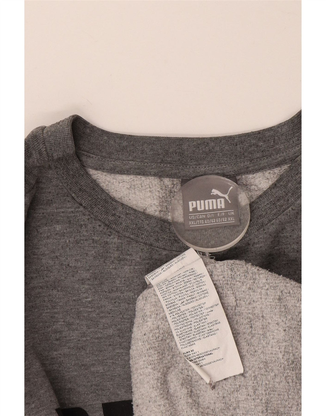 PUMA Sweat-shirt graphique pour homme 2XL Gris Coton