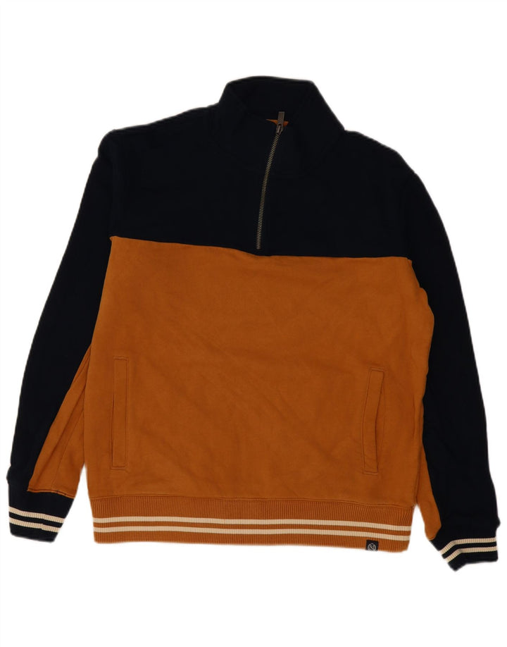 Marks & Spencer Sweat-shirt à col zippé pour homme, grand color block jaune