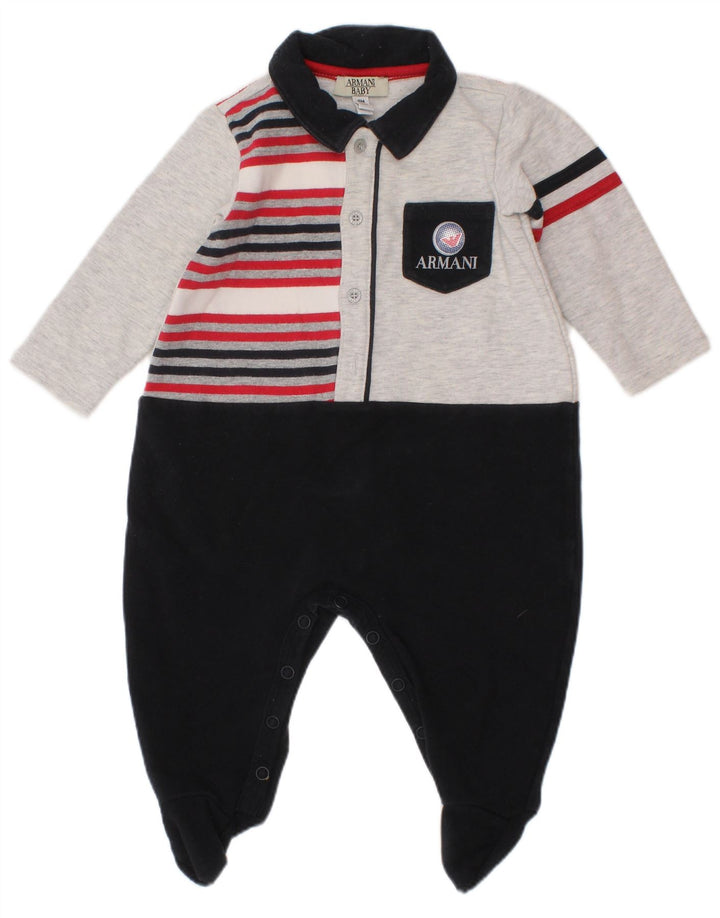 ARMANI BABY Combinaison à manches longues pour bébé garçon 3-6 mois Noir Colourblock