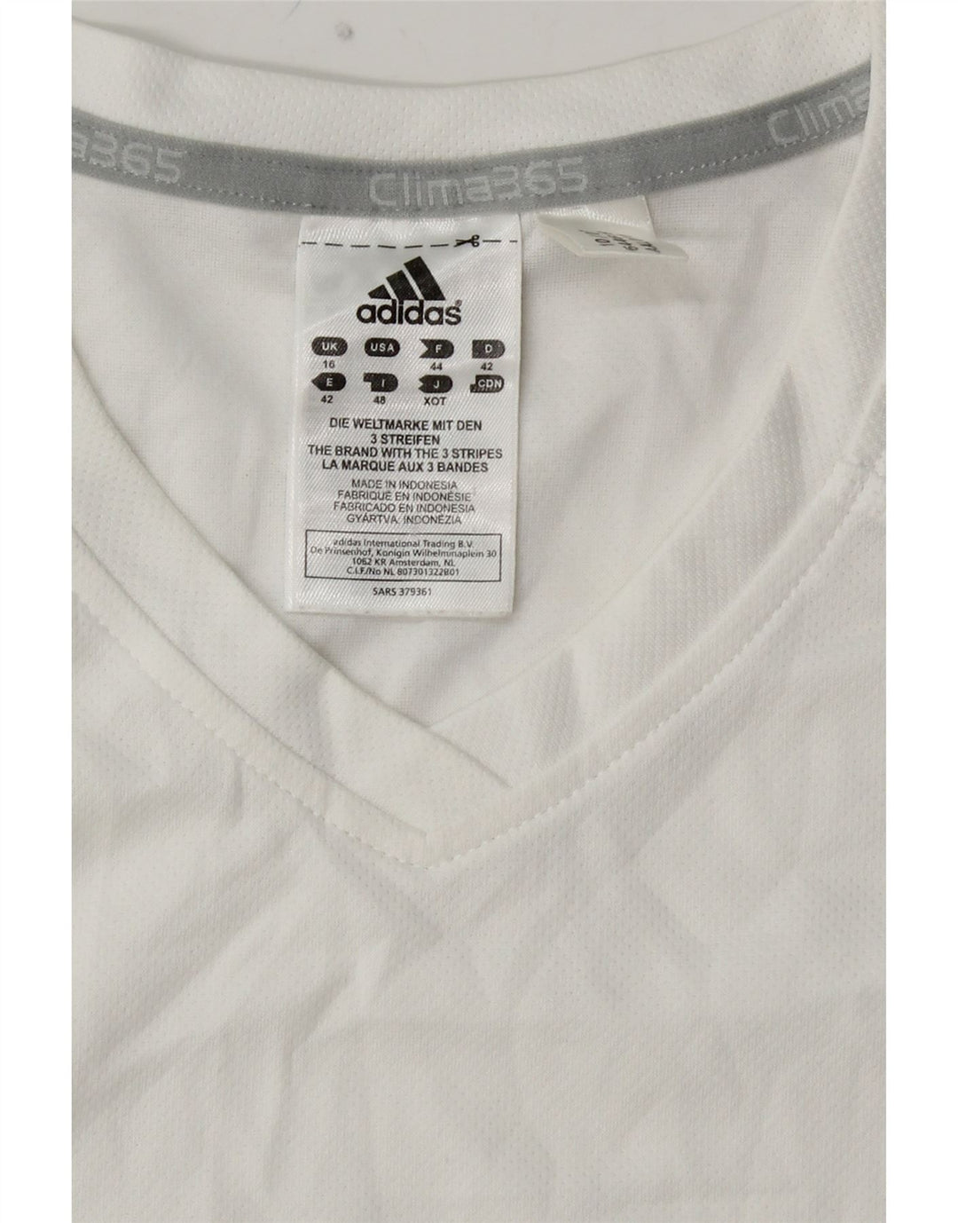 ADIDAS T-shirt Clima 365 pour femme UK 16 Large Blanc Colorblock