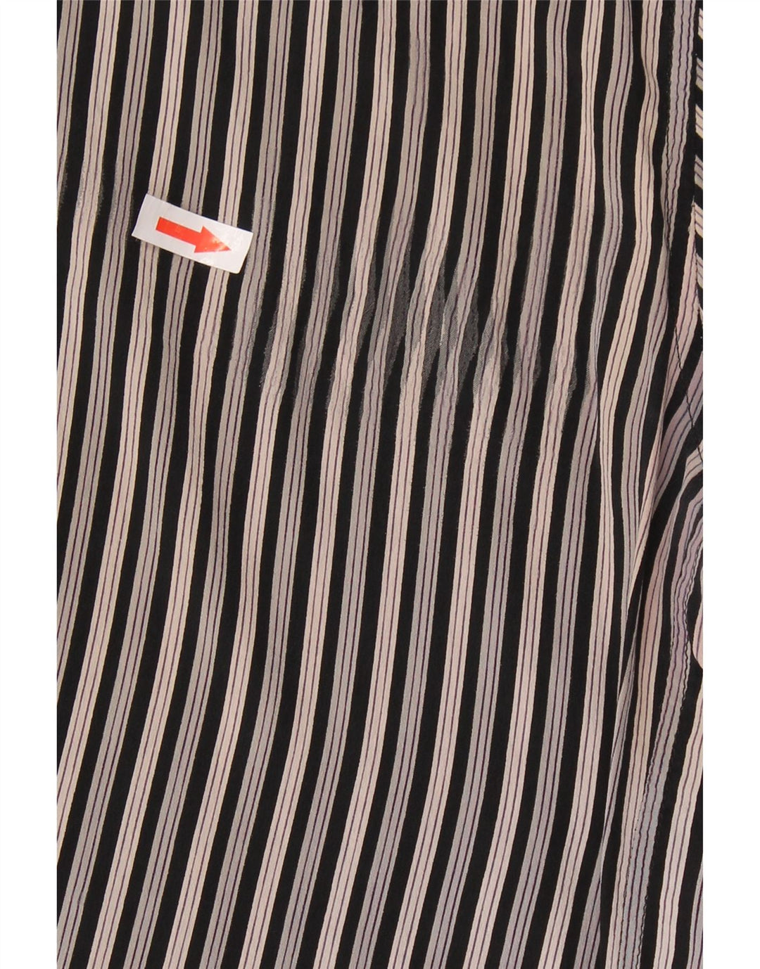 MESSORI Chemise à manches courtes pour homme Petite soie rayée noire