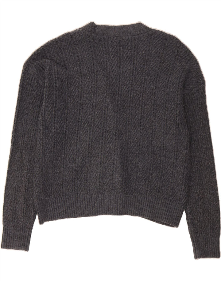 MARKS & SPENCER Womens Oversized Cardigan Sweater UK 16 Large Grey Vintage Marks & Spencer and Second-Hand Marks & Spencer from Messina Hembry 