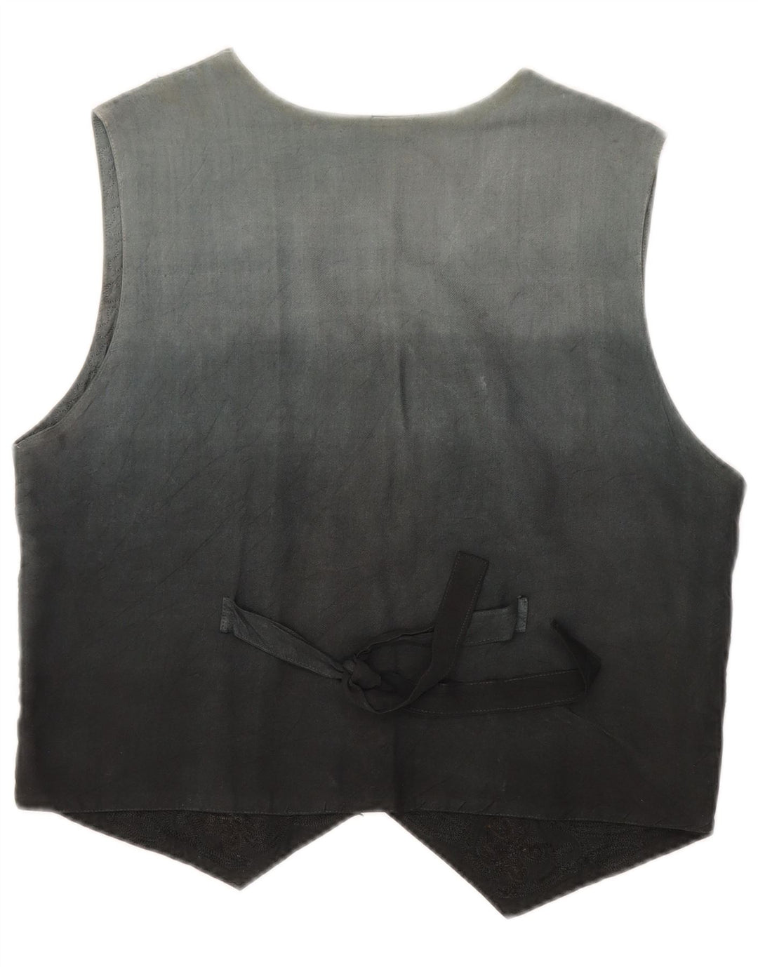 VINTAGE Gilet Femme UK 16 Grand Noir Floral