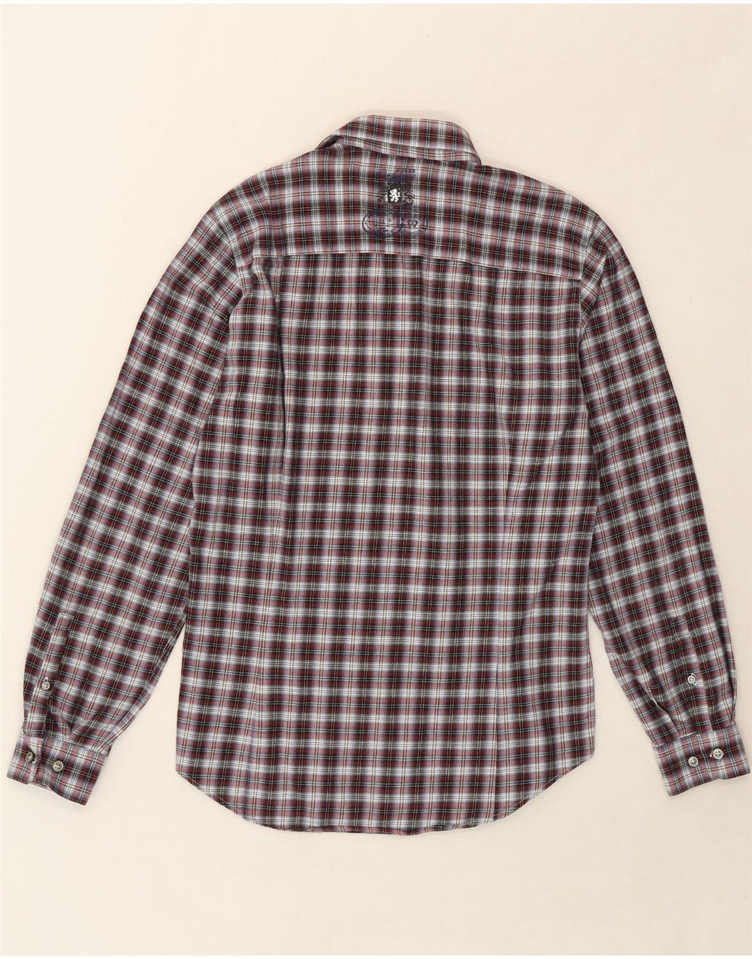 SISLEY Mens Flannel Shirt Size 15 3/4 40 Medium Red Check Vintage Sisley and Second-Hand Sisley from Messina Hembry 