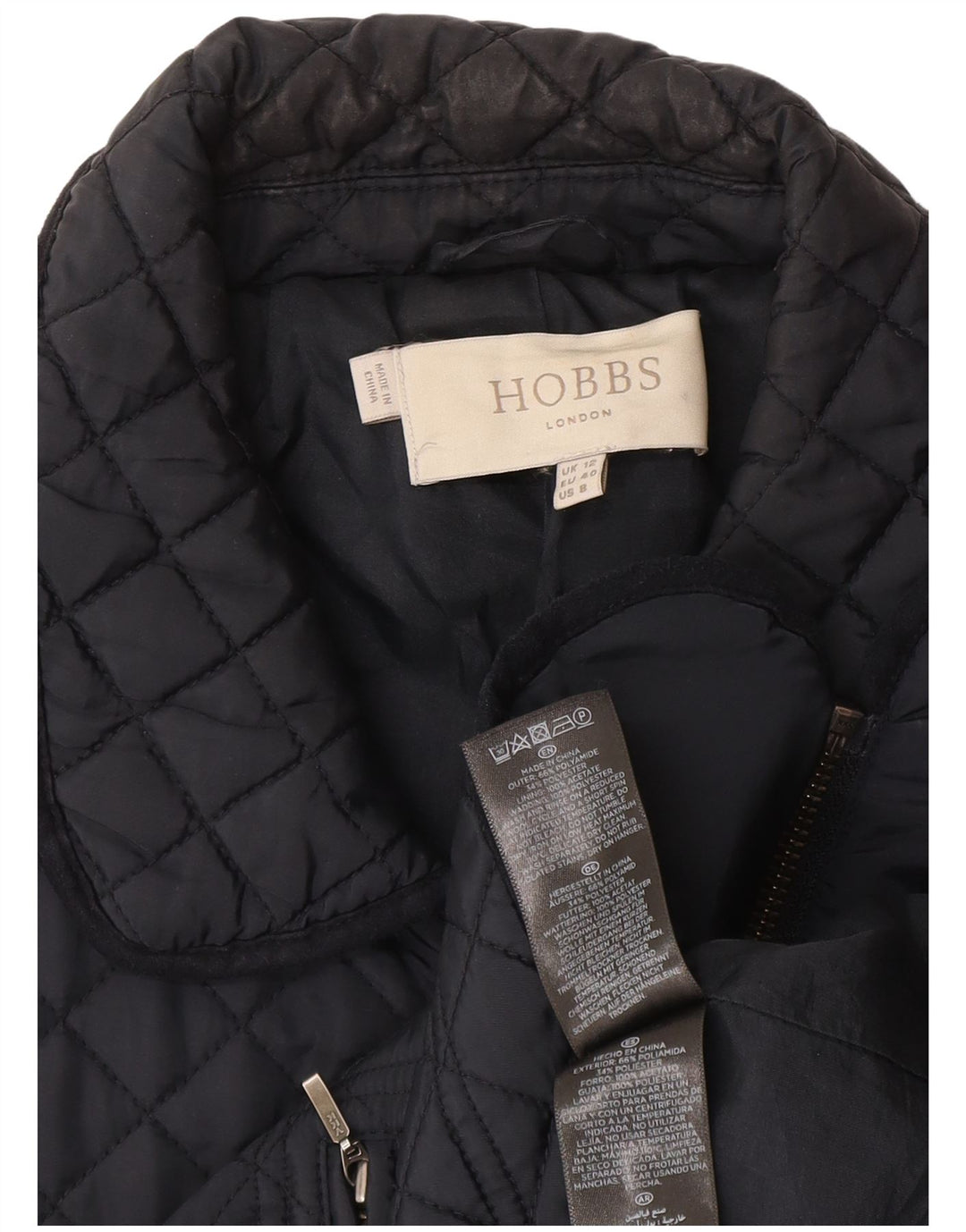Hobbs Veste matelassée pour femme UK 12 Medium Bleu Marine Polyamide