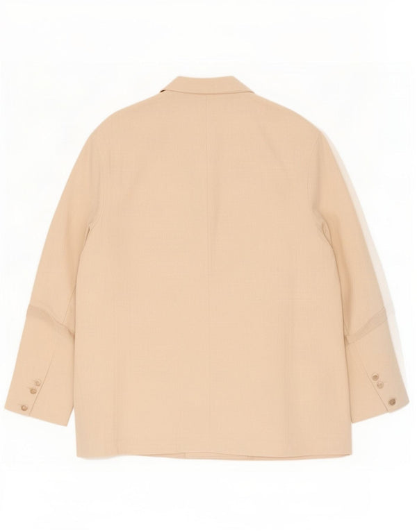 Zara Veste blazer surdimensionnée à manches 3/4 pour femme UK 16 Large Beige