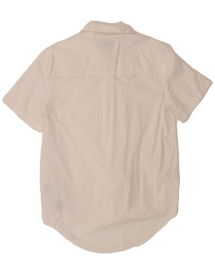 CALVIN KLEIN JEANS Womens Short Sleeve Shirt UK 14 Medium White Vintage Calvin Klein Jeans and Second-Hand Calvin Klein Jeans from Messina Hembry 