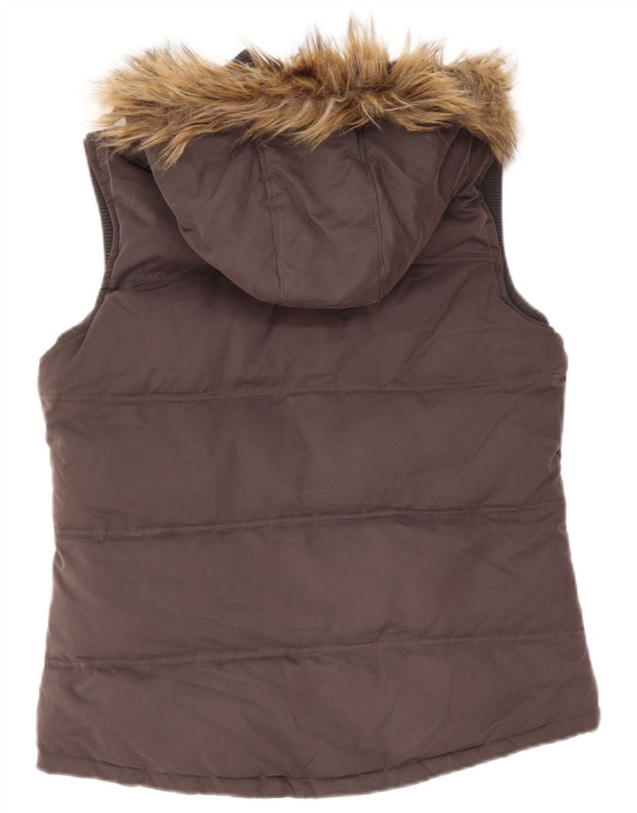 Fat Face Gilet rembourré à capuche pour femme UK 44 Gris moyen Polyester