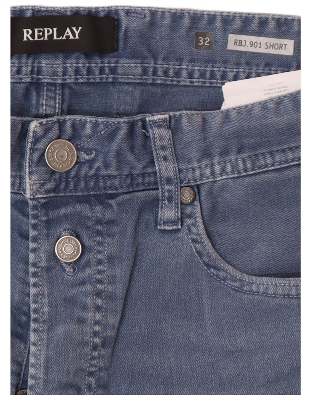 REPLAY Short en Jean W32 Homme Bleu Moyen Coton