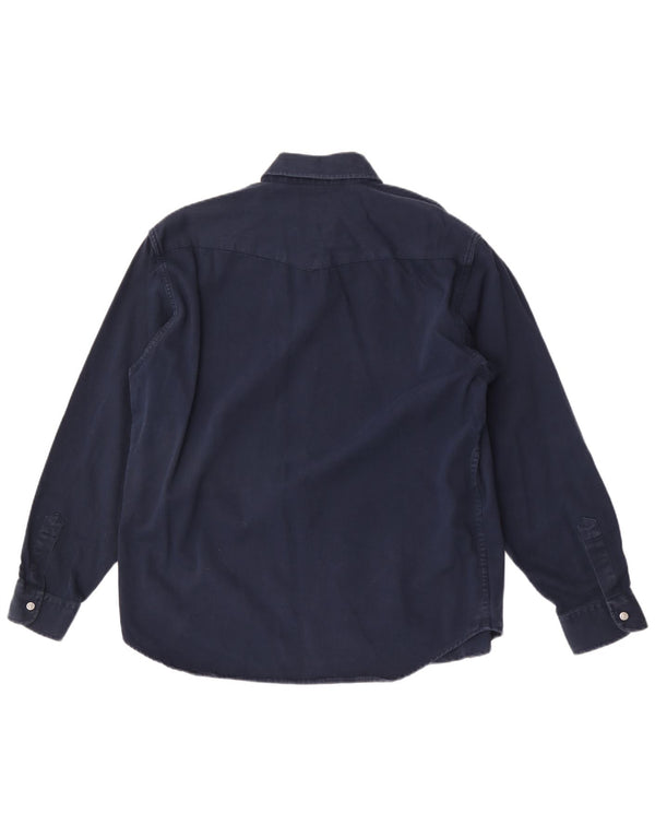 Carrera Chemise Homme Large Bleu Marine Coton