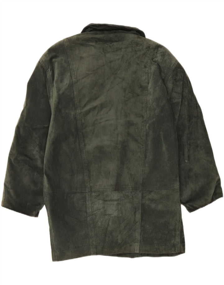DIMITRI Womens Oversized Suede Overcoat UK 10 Small Green Leather Vintage Dimitri and Second-Hand Dimitri from Messina Hembry 