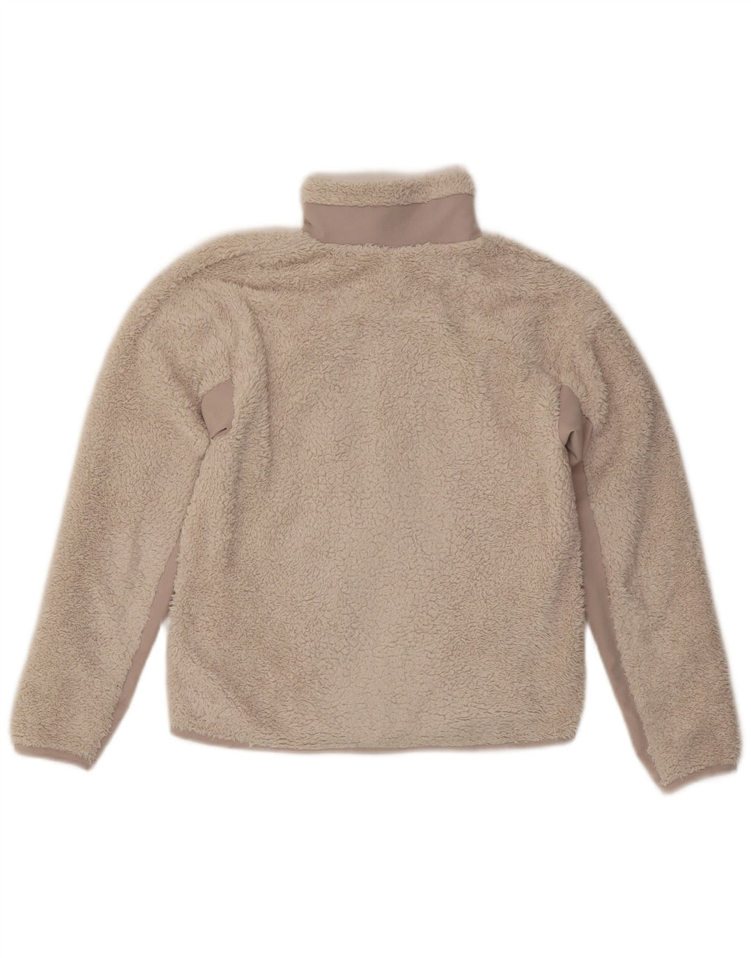 NIKE Veste polaire surdimensionnée pour femme UK 6 XS Beige Colourblock Polyester