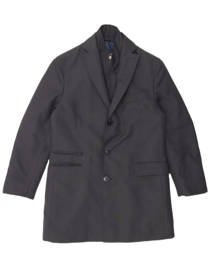 Angelico Veste blazer longue à 3 boutons pour homme IT 46 Small Bleu marine