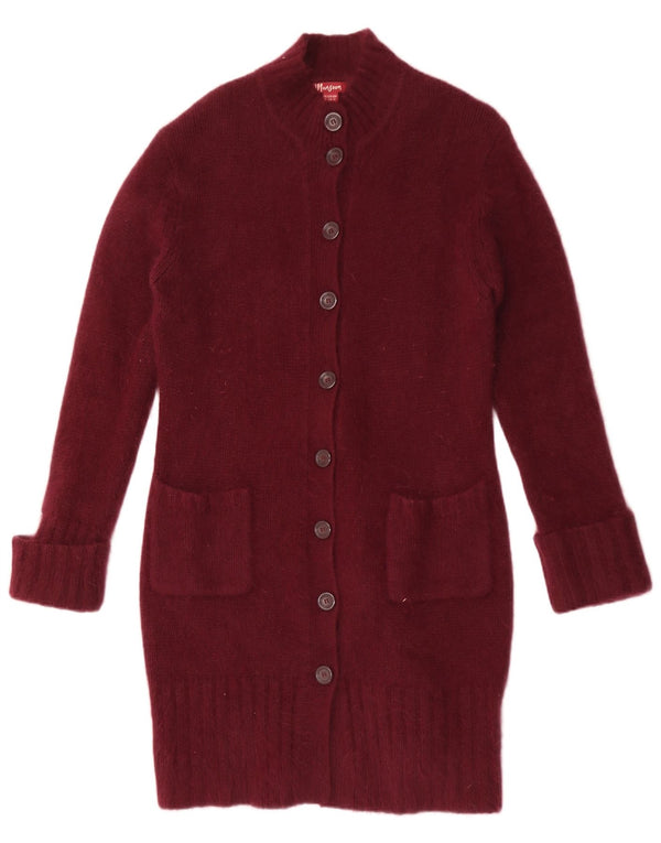 Monsoon Cardigan long pour femme en laine d'agneau bordeaux UK 16