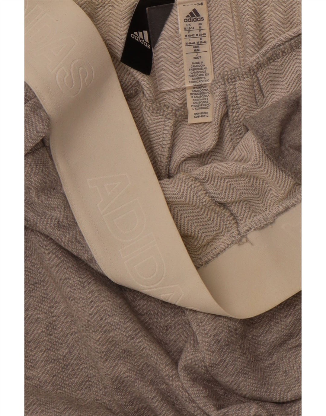 ADIDAS Pantalon de survêtement graphique pour femme UK 12/14 Chevron gris moyen