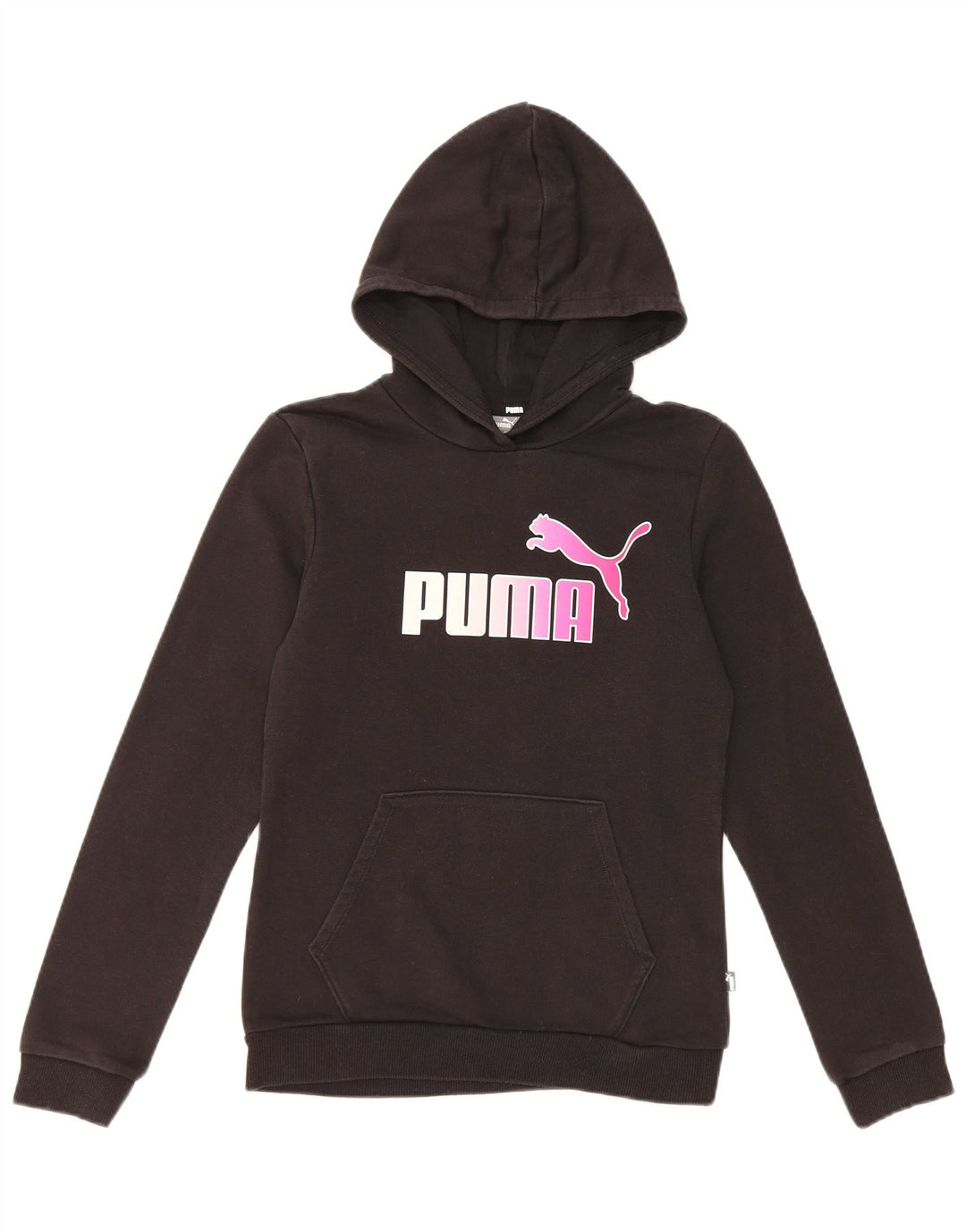 PUMA Sweat à capuche graphique pour fille 13-14 ans Noir Coton