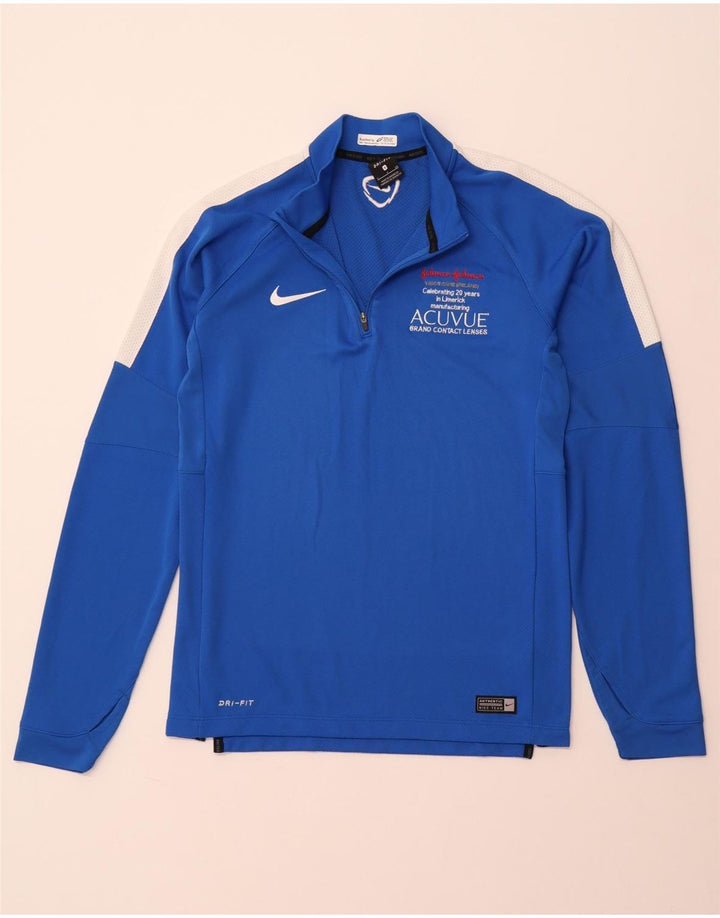 NIKE Haut de survêtement Dri Fit à col zippé pour homme Petit Bleu Colorblock