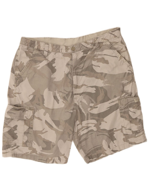 Wrangler Mens Cargo Shorts W42 2XL Grey Camouflage Cotton