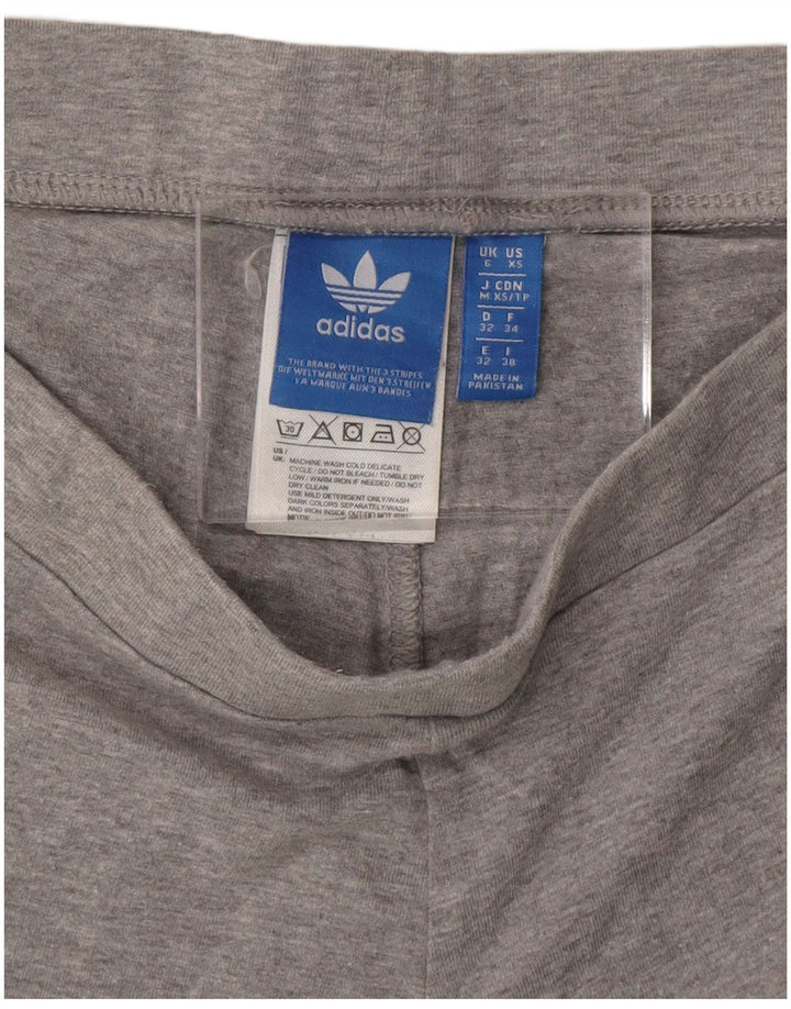 ADIDAS Leggings Femme UK 6 XS Gris Coton
