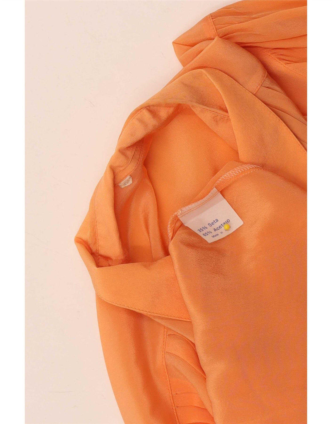 vintage Femmes Coupe décontractée Voir à travers chemise Blouse EU 40 Orange moyen