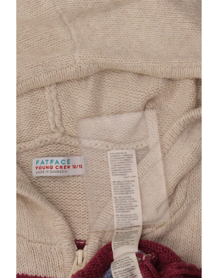 FAT FACE Cardigan à capuche pour fille 12-13 ans rayé multicolore