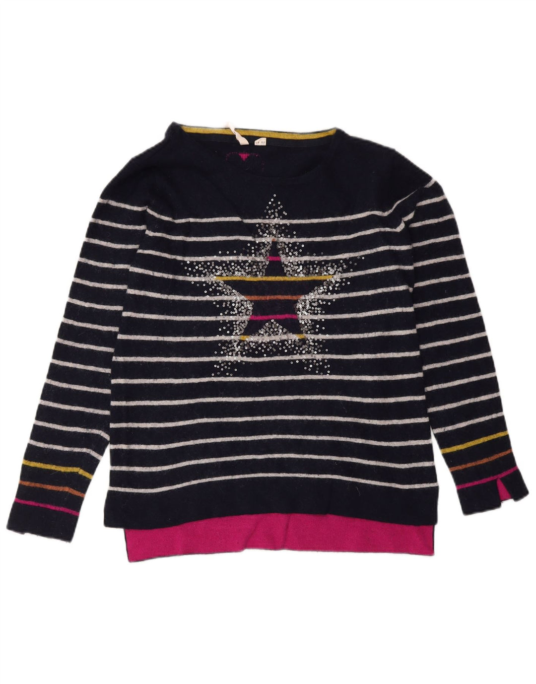 White Stuff Pull col bateau pour homme UK 12 Bleu marine moyen rayé