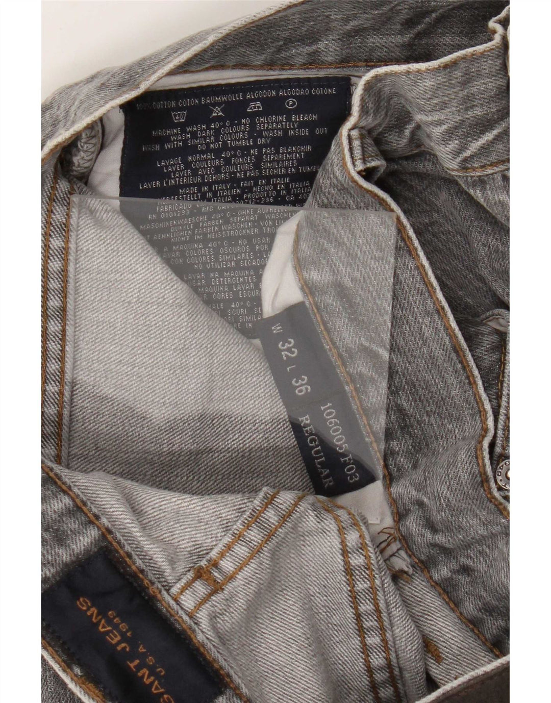 Gant Jean droit homme W32 L36 gris coton