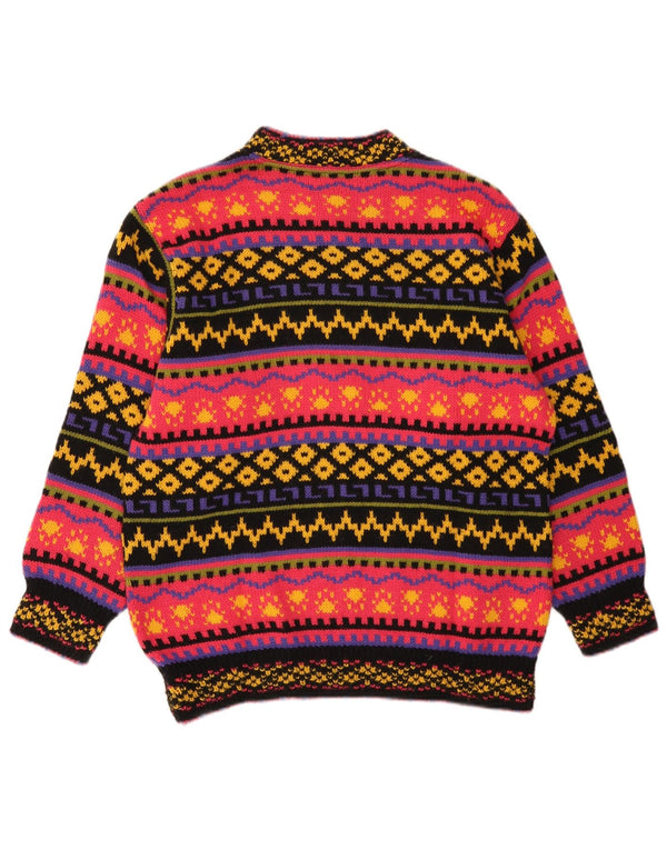 vintage Womens Turtle Neck Jumper Sweater UK 10 Petit Multicolore