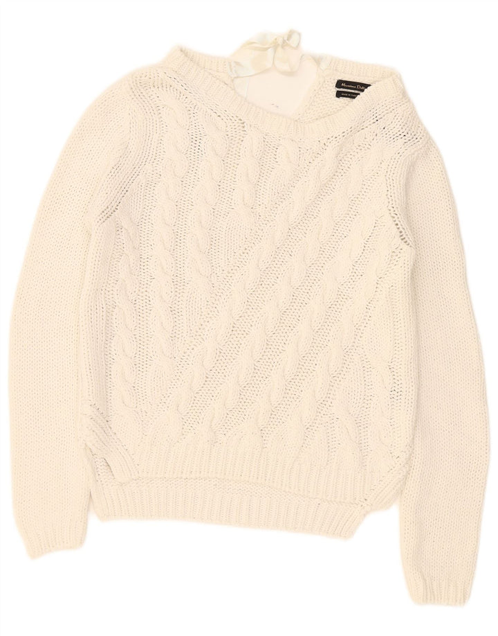 Massimo Dutti Pull col bateau pour femme UK 14 Blanc moyen