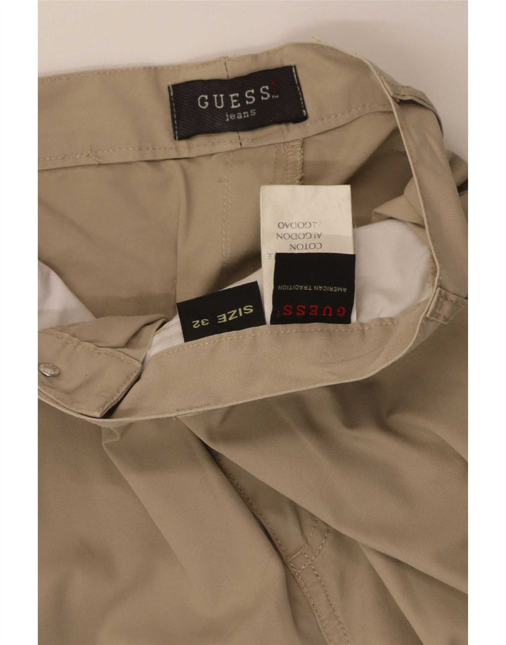 Guess Pantalon Cargo Droit Homme W32 L30 Beige Coton