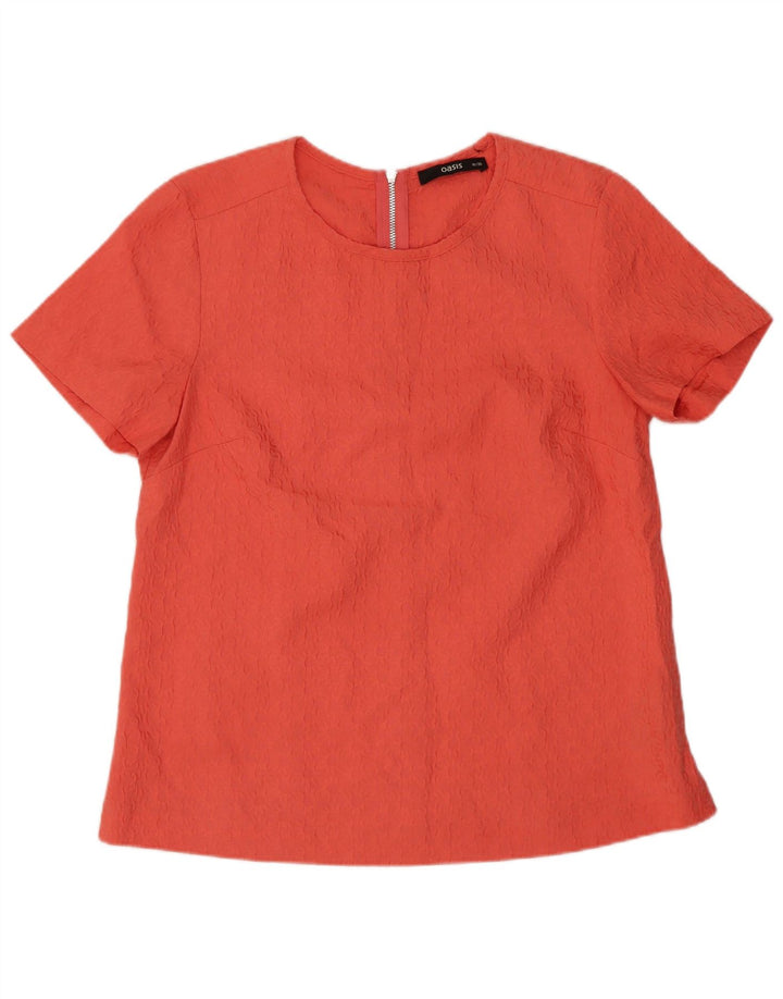 Oasis Chemisier à manches courtes pour femme UK 10 Petit rose floral en polyester