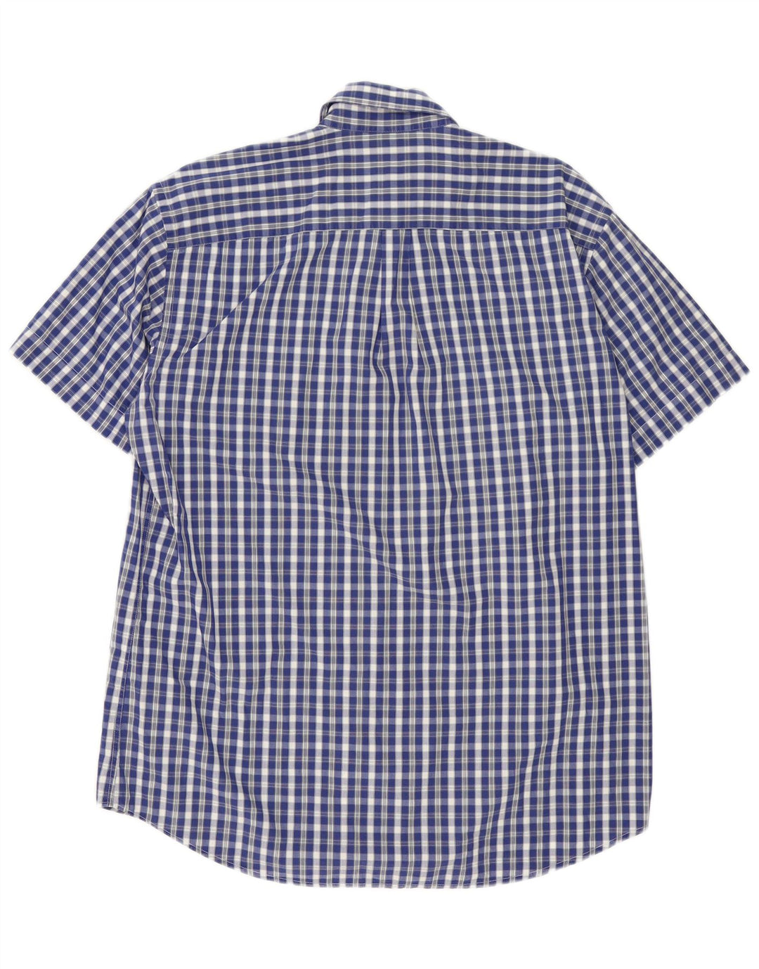 Lacoste Chemise à manches courtes pour hommes Taille 40 Coton vichy bleu moyen