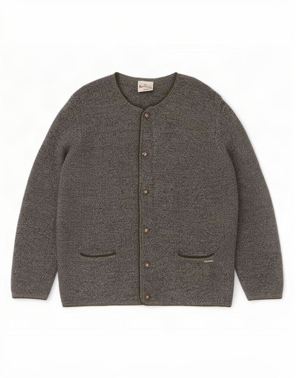 Kaufmann Pull Cardigan Homme IT 56 2XL Gris Laine Vierge