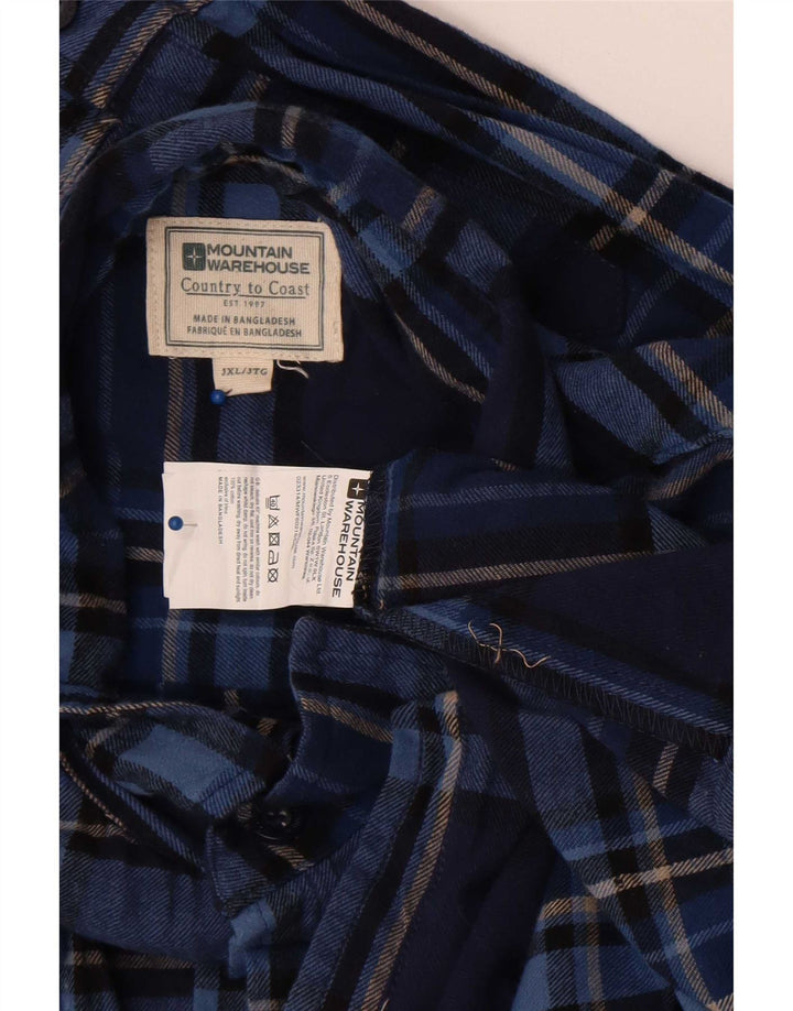 Mountain Warehouse Chemise en flanelle pour homme 3XL en coton à carreaux bleu