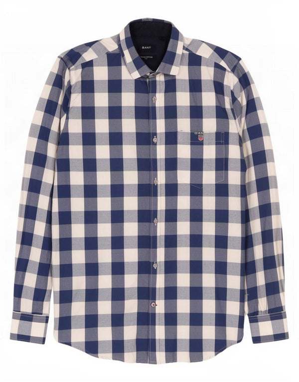 Gant Chemise Slim Petit Bleu Vichy Coton Homme