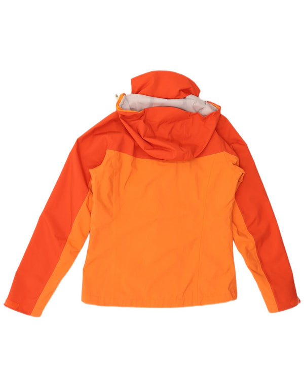 SALOMON Veste de pluie à capuche pour femme UK 6 XS Orange Colourblock Polyester
