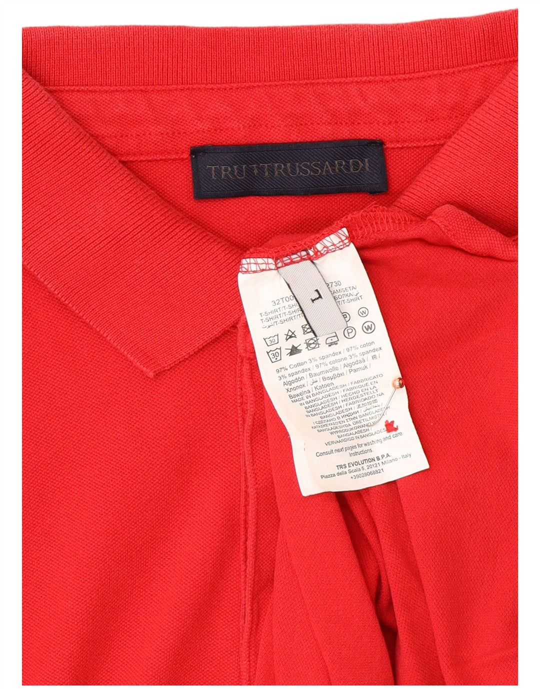 TRUSSARDI Polo Homme Large Rouge Coton