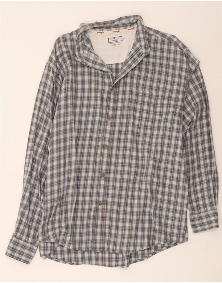 Wrangler Chemise Homme Grand Carreau Gris Coton