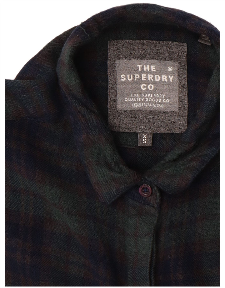 Superdry Chemise en flanelle pour femme UK 6 XS Bleu marine à carreaux