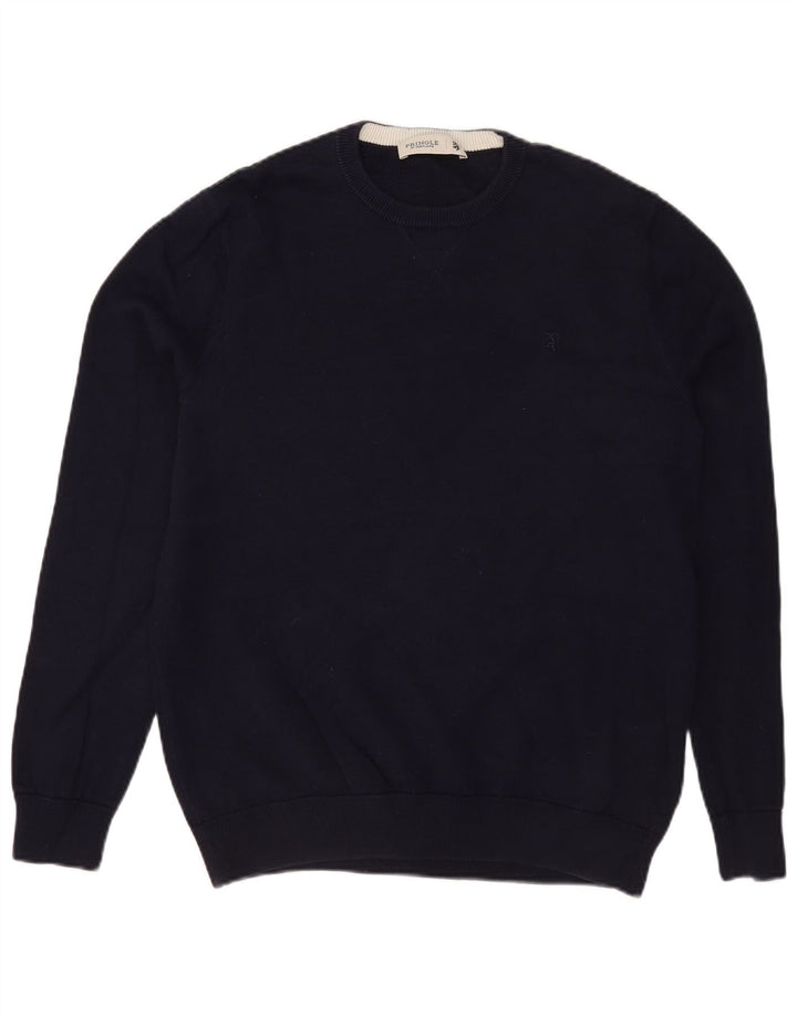 Pringle Pull Col Rond Homme Bleu Marine Moyen Coton