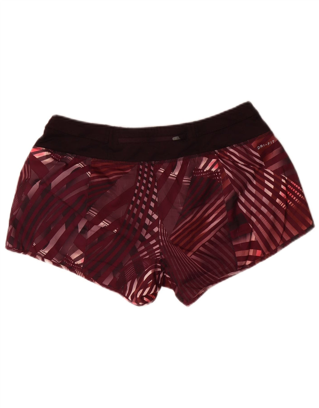Nike Short de sport Dri Fit pour femme UK 14 Polyester à carreaux bordeaux moyen